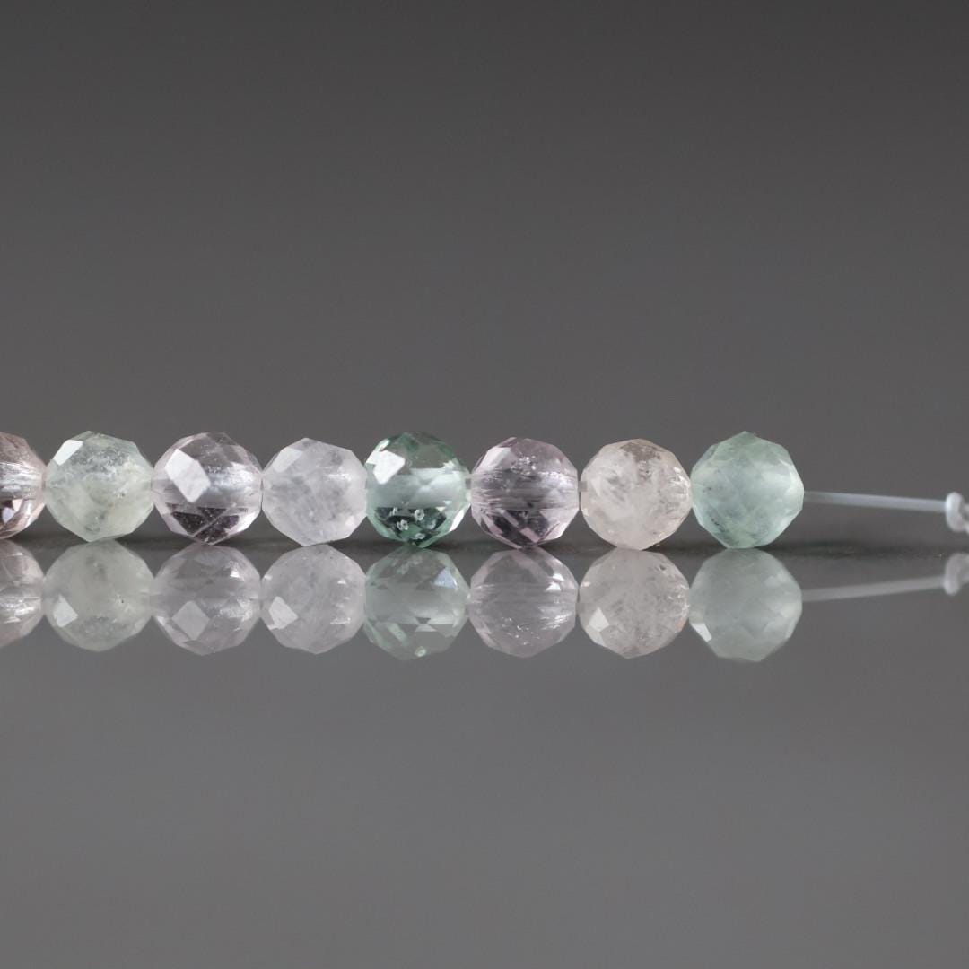 3mm Multi Aquamarine Beads – Faceted Round Micro Gemstone - 14 pcs