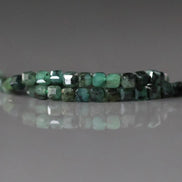 3mm AAA Natural Emerald Beads Cube Faceted 7” Raw Emerald Genuine Gemstone Beads Genuine Emerald for Jewelry Making Beading Craft Gift