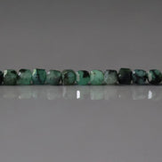 3mm AAA Natural Emerald Beads - Cube Faceted Natural Gemstone 7”