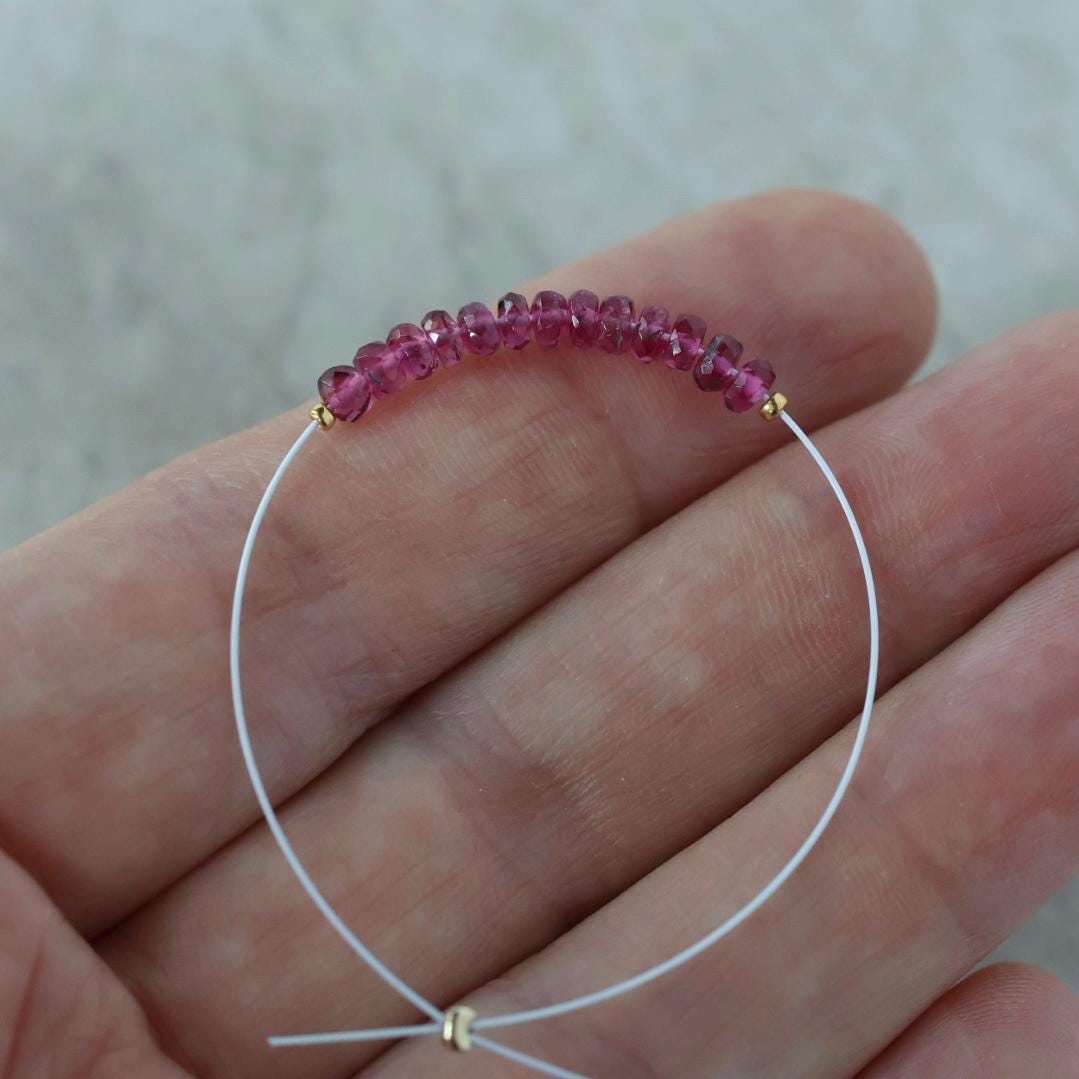 3mm AAA Rubellite Rondelle Beads Faceted Pink Tourmaline 1” Natural Gemstone for DIY Jewelry Making