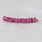 3mm AAA Rubellite Rondelle Beads Faceted Pink Tourmaline 1” Natural Gemstone for DIY Jewelry Making
