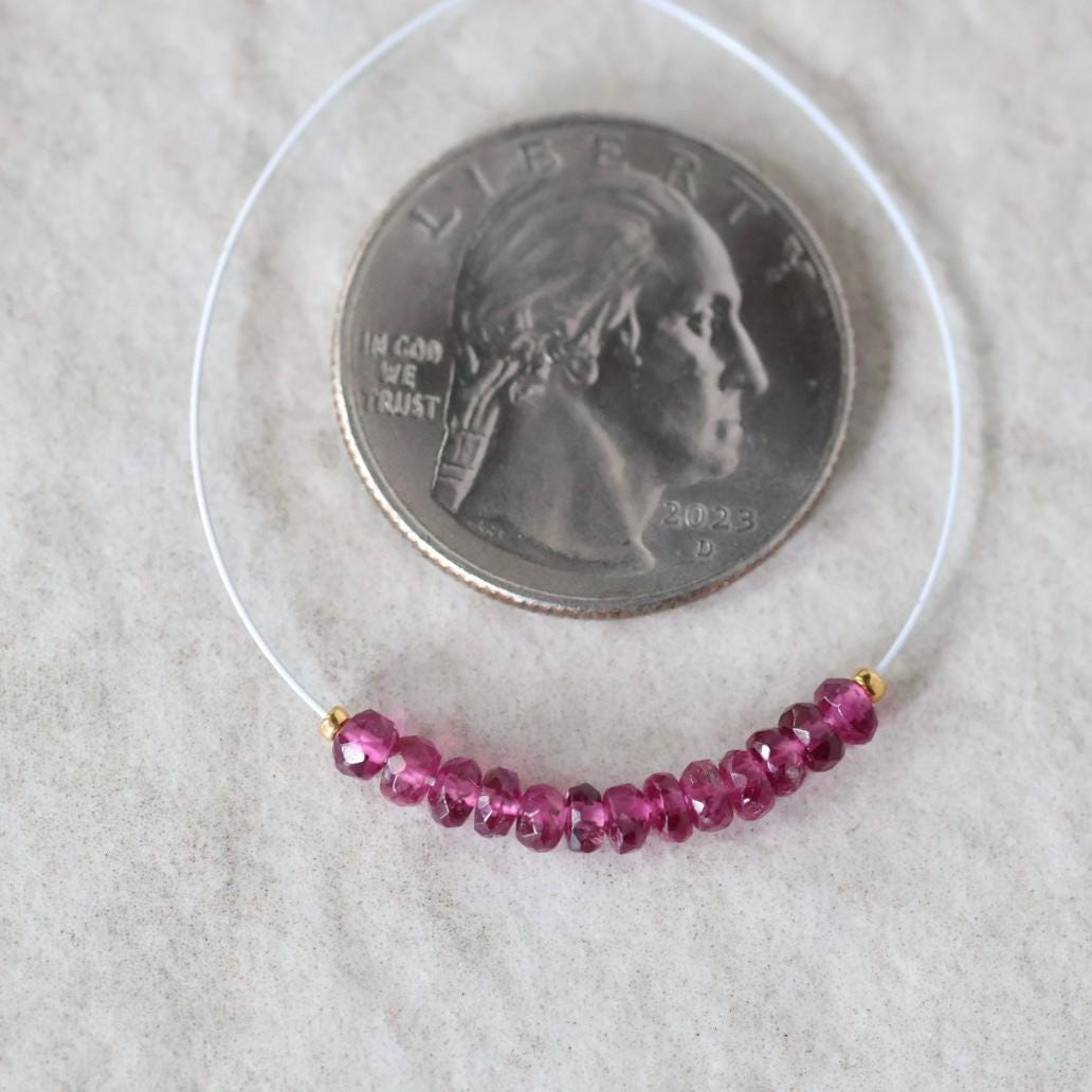 3mm AAA Rubellite Rondelle Beads Faceted Pink Tourmaline 1” Natural Gemstone for DIY Jewelry Making