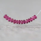 3mm AAA Rubellite Rondelle Beads Faceted Pink Tourmaline 1” Natural Gemstone for DIY Jewelry Making