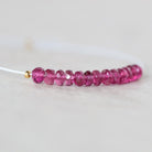 3mm AAA Rubellite Rondelle Beads Faceted Pink Tourmaline 1” Natural Gemstone for DIY Jewelry Making