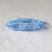 3mm AAA Santa Maria Aquamarine Rondelle Beads Faceted Natural Genuine Gemstone Beads for Jewelry Making Craft Gift Beads March Birthstone
