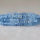 3mm AAA Santa Maria Aquamarine Rondelle Beads Faceted Natural Genuine Gemstone Beads for Jewelry Making Craft Gift Beads March Birthstone