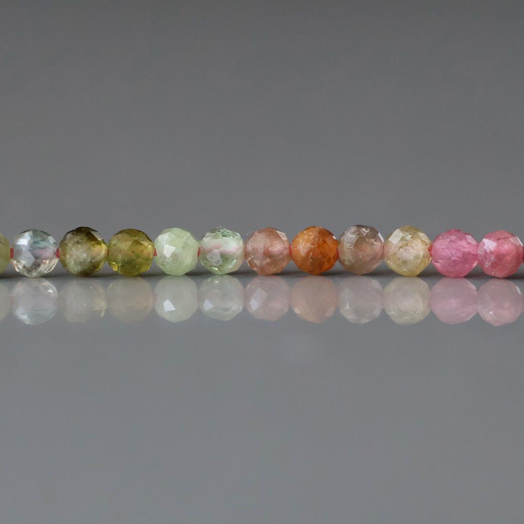 3mm AAA Watermelon Tourmaline Faceted Beads 15" Transparent Rainbow Gemstone Beads Jewelry Making Beading Gift Crafter October Birthstone