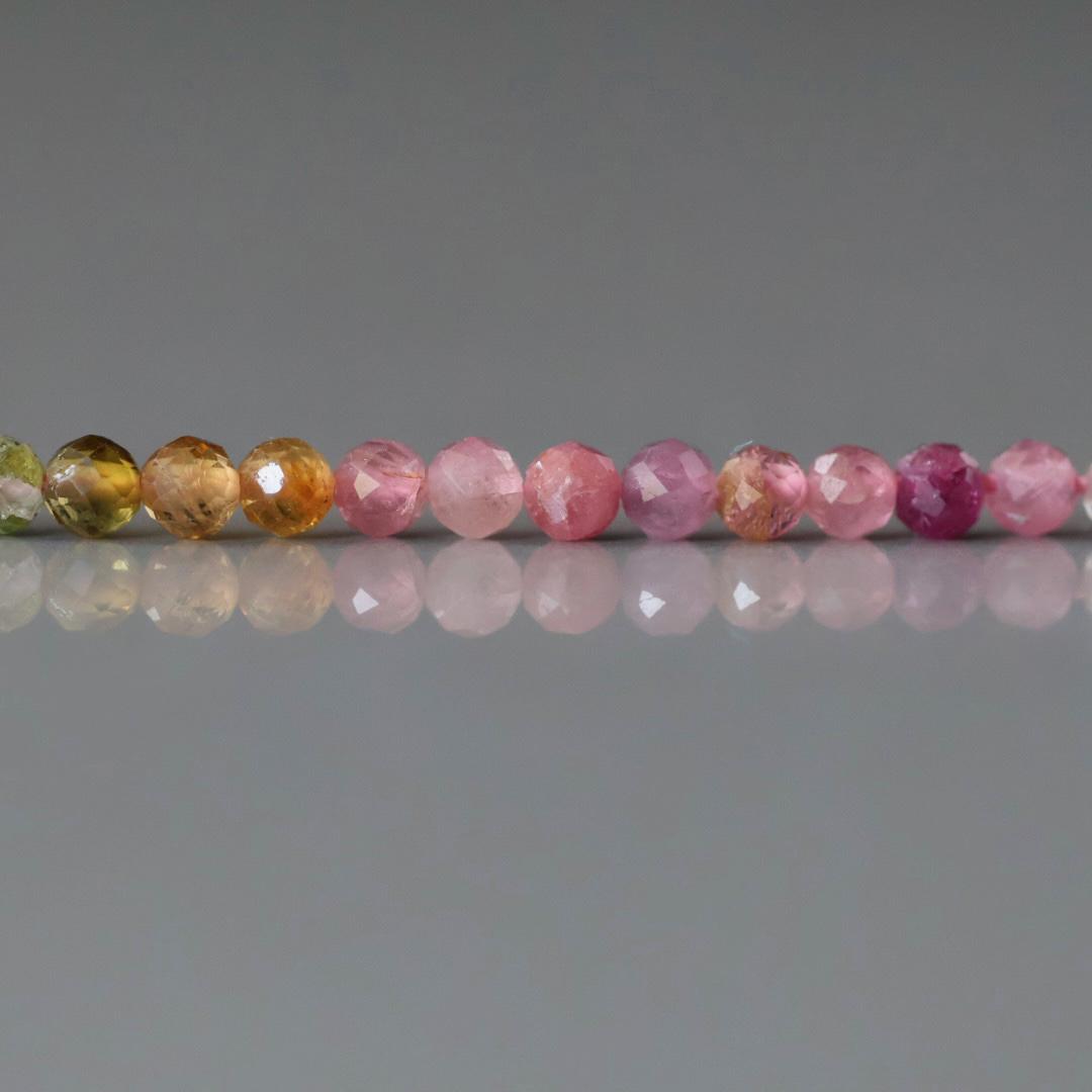 3mm AAA Watermelon Tourmaline Faceted Beads 15" Transparent Rainbow Gemstone Beads Jewelry Making Beading Gift Crafter October Birthstone
