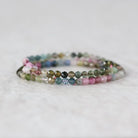 3.5mm Watermelon Tourmaline Beads - Faceted Round Natural Gemstone 15" Strand