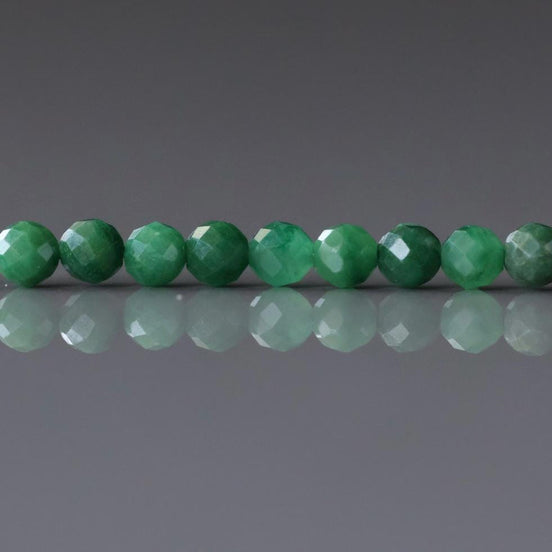 3mm Natural Jade Micro Faceted Beads 15" African Jade Round Genuine Gemstone Beads for Jewelry Making Beading Craft Gift Beads DIY Jewelry