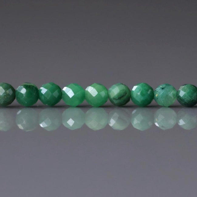 3mm Natural Jade Micro Faceted Beads 15" African Jade Round Genuine Gemstone Beads for Jewelry Making Beading Craft Gift Beads DIY Jewelry