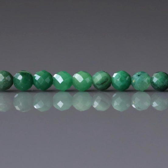 3mm Natural Jade Micro Faceted Beads 15" African Jade Round Genuine Gemstone Beads for Jewelry Making Beading Craft Gift Beads DIY Jewelry