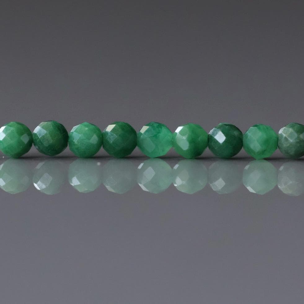 3mm African Jade Beads ‚Äì Faceted Round Micro Gemstone 15" Strand
