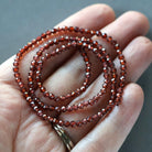 3mm Almandine Garnet Beads – Faceted Round Micro Gemstone 15" Strand