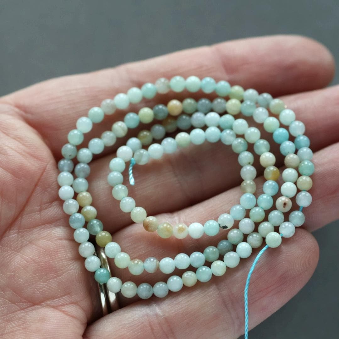 3mm Amazonite Beads ‚Äì Smooth Round Micro Gemstone 15" Strand