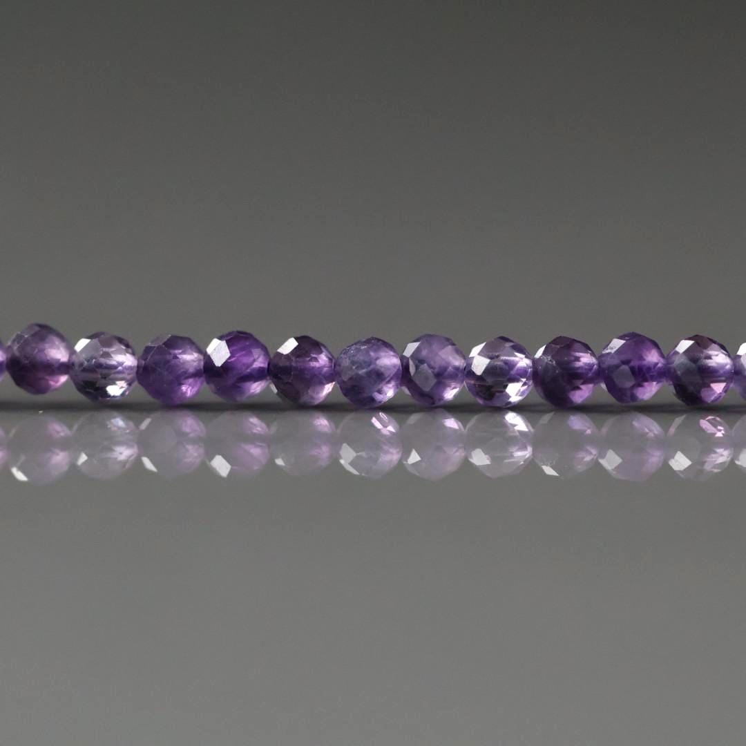 3mm Amethyst Beads ‚Äì Faceted Round Micro Gemstone 15" Strand