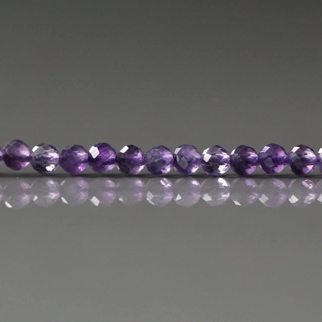 3mm Amethyst Beads ‚Äì Faceted Round Micro Gemstone 15" Strand