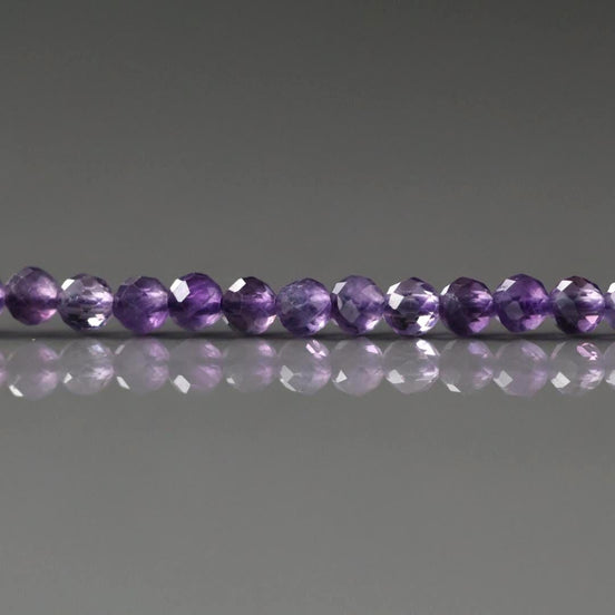 3mm Amethyst Beads ‚Äì Faceted Round Micro Gemstone 15" Strand