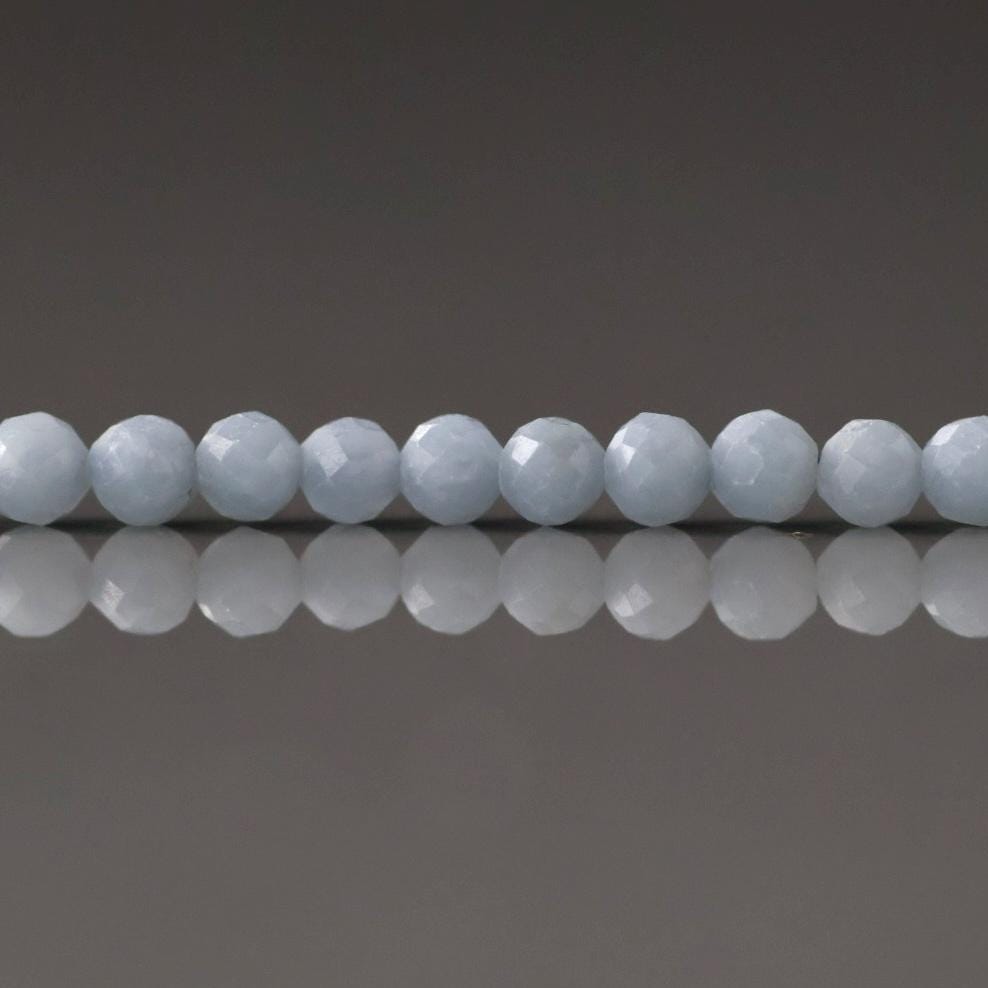 3mm Angelite Faceted Beads Genuine Beads 15" Pale Blue Gemstone Beads Beading Crafter Gift DIY Jewelry Making Seed Beads Baby Blue Crystal