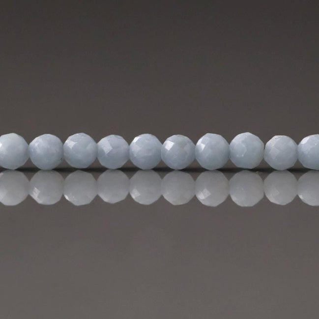 3mm Angelite Faceted Beads Genuine Beads 15" Pale Blue Gemstone Beads Beading Crafter Gift DIY Jewelry Making Seed Beads Baby Blue Crystal