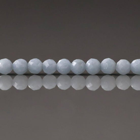 3mm Angelite Faceted Beads Genuine Beads 15" Pale Blue Gemstone Beads Beading Crafter Gift DIY Jewelry Making Seed Beads Baby Blue Crystal