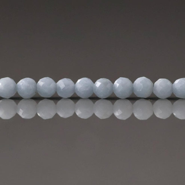3mm Angelite Beads ‚Äì Faceted Round Micro Gemstone 15" Strand