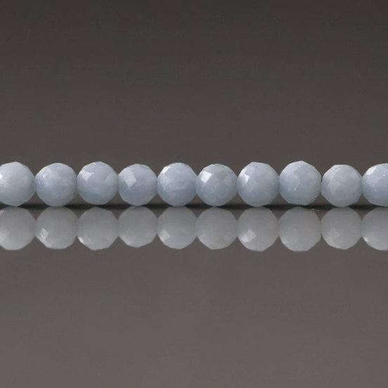 3mm Angelite Beads ‚Äì Faceted Round Micro Gemstone 15" Strand