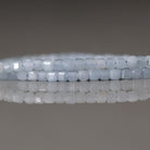 3mm Angelite Cube Beads -Faceted Genuine Gemstone 15"