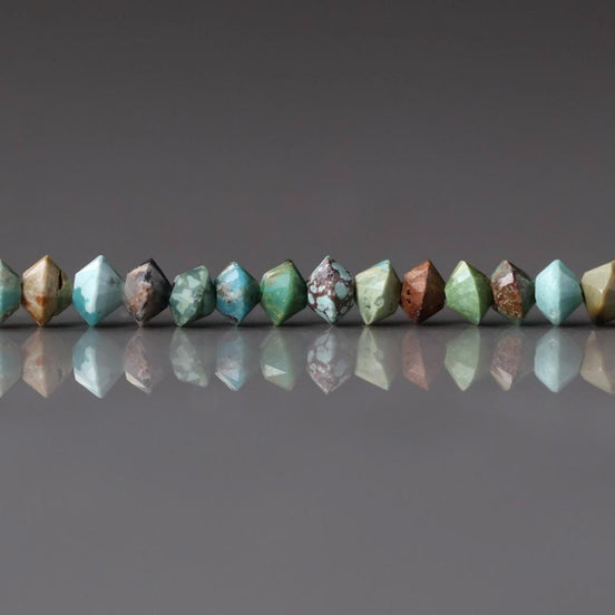 3mm Natural Turquoise Bicone Beads 20 PCs Blue Turquoise Genuine Gemstone Beads for Jewelry Making Beading Craft Gift Beads