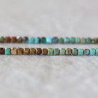 3mm Arizona Turquoise Cube Beads - Cube Micro Gemstone 15" Strand