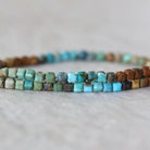 3mm Arizona Turquoise Cube Beads - Cube Micro Gemstone 15" Strand