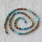 3mm Arizona Turquoise Cube Beads - Cube Micro Gemstone 15" Strand
