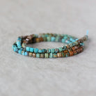 3mm Arizona Turquoise Cube Beads - Cube Micro Gemstone 15" Strand