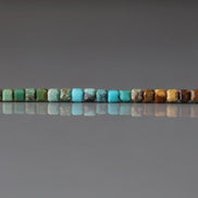 3mm Arizona Turquoise Cube Beads 15