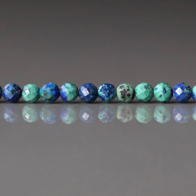 3mm Azurite Beads Malachite Faceted 15" Real Azurmalachite Gemstone Beads Beading Crafter Gift DIY Jewelry making Blue Green Crystal