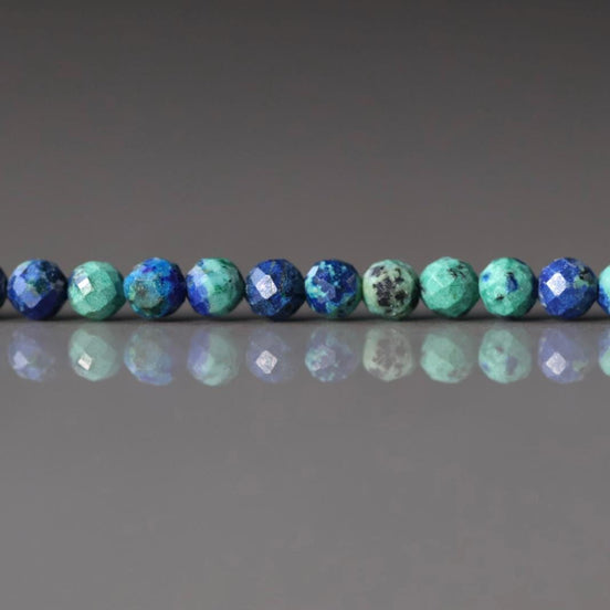 3mm Azurite Beads Malachite Faceted 15" Real Azurmalachite Gemstone Beads Beading Crafter Gift DIY Jewelry making Blue Green Crystal