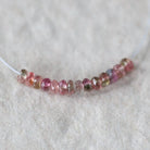 3mm Bio Tourmaline Beads Faceted Rondelles 1” Genuine Bi Color Pink Green Natural Gemstone for DIY Jewelry Making