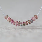 3mm Bio Tourmaline Beads Faceted Rondelles 1” Genuine Bi Color Pink Green Natural Gemstone for DIY Jewelry Making