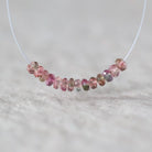 3mm Bio Tourmaline Beads Faceted Rondelles 1” Genuine Bi Color Pink Green Natural Gemstone for DIY Jewelry Making