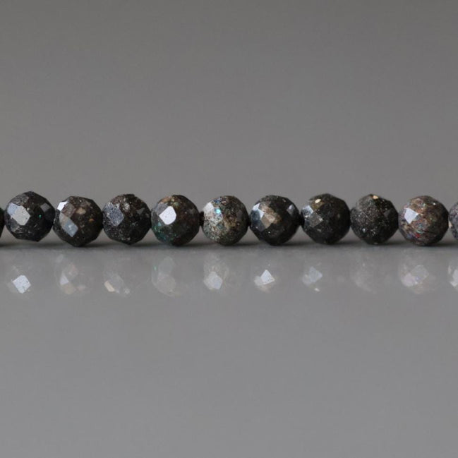 3mm Black Matrix Opal Micro Faceted Beads Genuine Opal Beads 15" Gemstone Beads for Jewelry Making Beading Craft Gift