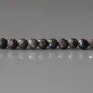 3mm Black Matrix Opal Beads - Faceted Round Micro Gemstone 15