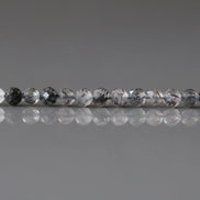3mm Black Rutilated Quartz Faceted Beads Genuine Turmalinated Quartz Beads 15