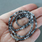 3mm Black Rutilated Quartz Beads - Faceted Round Micro Gemstone 15" Strand