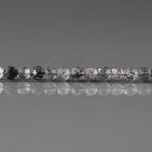 3mm Black Rutilated Quartz Beads - Faceted Round Micro Gemstone 15" Strand