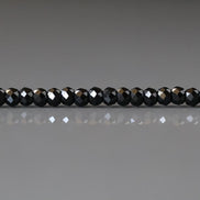 3mm Black Spinel Rondelle Beads Faceted 12.5