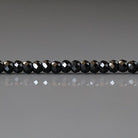 3mm Black Spinel Beads - Faceted Rondelle Micro Gemstone 12.5" Strand
