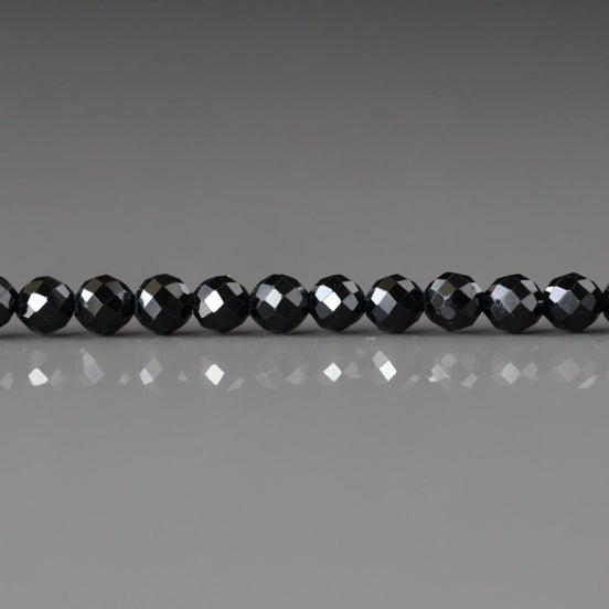 3mm Black Spinel Faceted Beads 15" Sparkly Black Stone Crystal Genuine Gemstone Beads for Jewelry Making Beading Craft Gift Beads