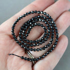 3mm Black Spinel Beads - Faceted Round Micro Gemstone 15" Strand