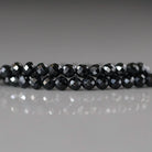 3mm Black Spinel Beads - Faceted Round Micro Gemstone 15" Strand