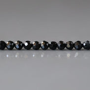 3mm Black Tourmaline Beads - Faceted Round Micro Gemstone 15